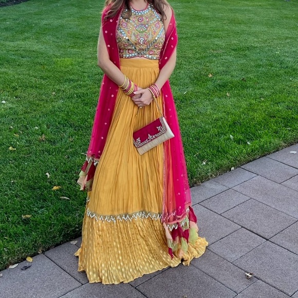 Mirrored halter lehenga - Picture 1 of 1